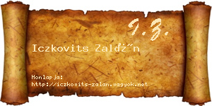 Iczkovits Zalán névjegykártya